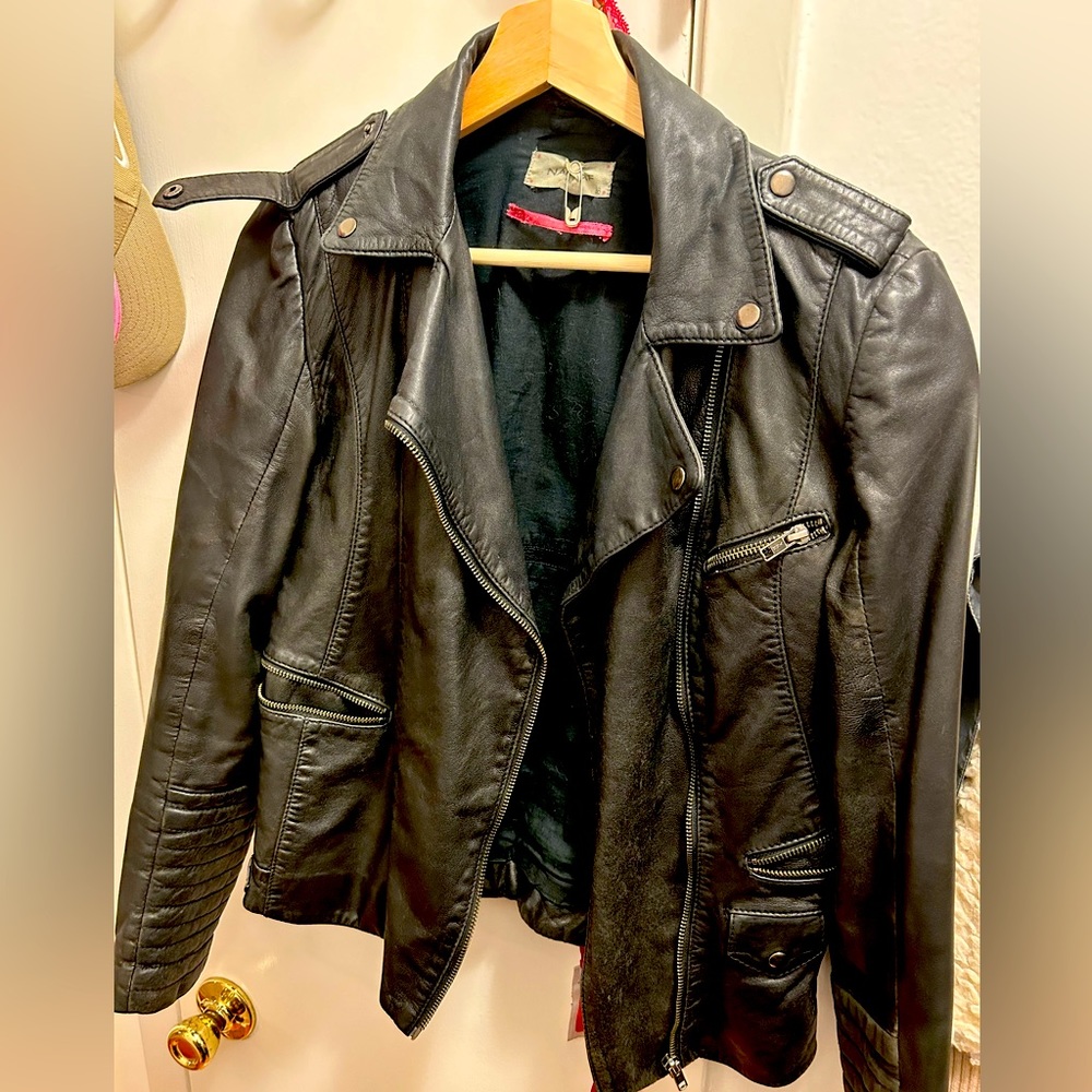 Real leather black jacket